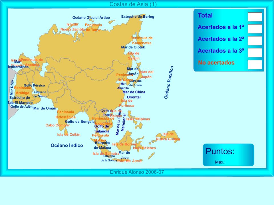 Costas de Asia. ¿Dónde está?