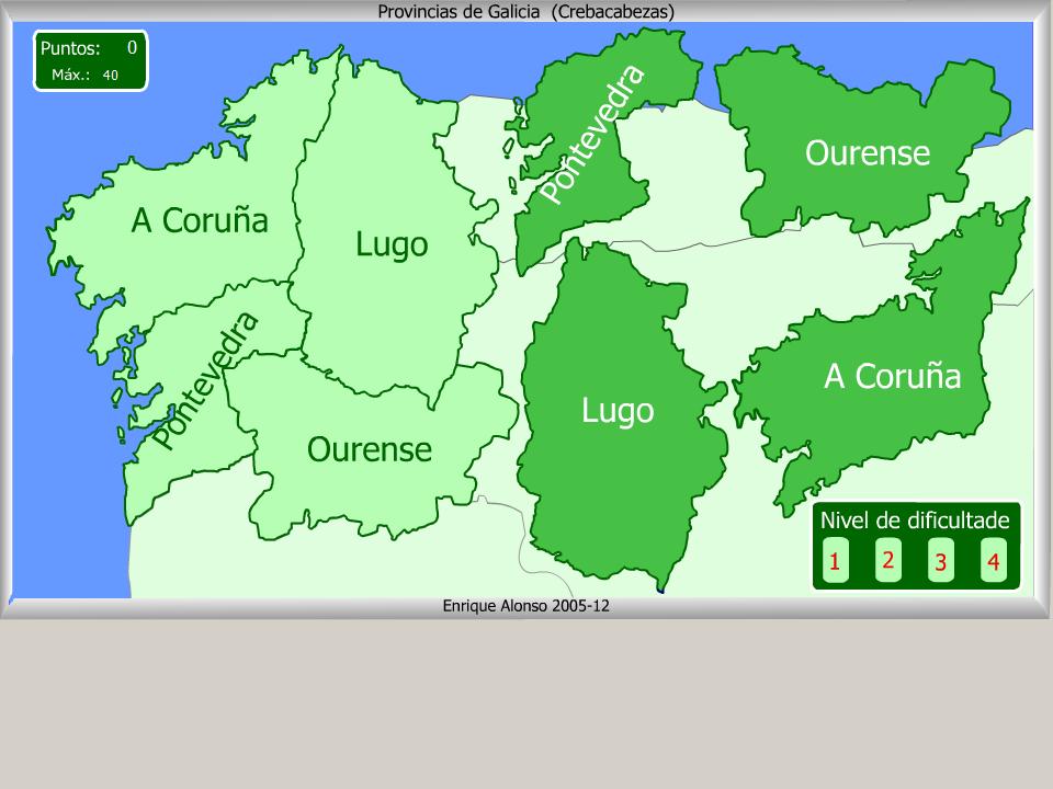 Provincias de Galicia. Crebacabezas