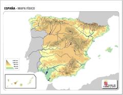 Mapa de relieve de España. JCyL