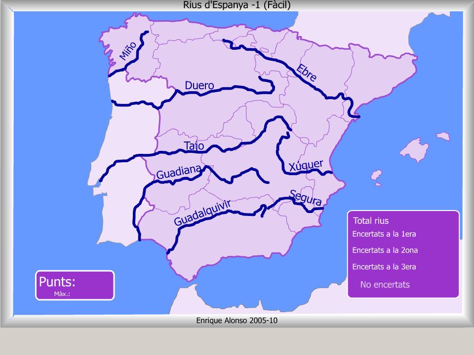 Els rius d'Espanya. On és? (Fàcil)