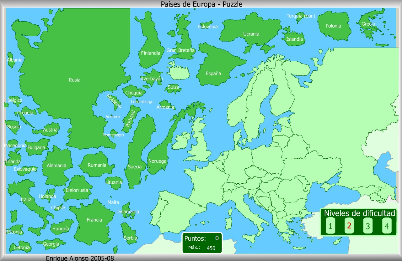 Paises de Europa. Puzzle