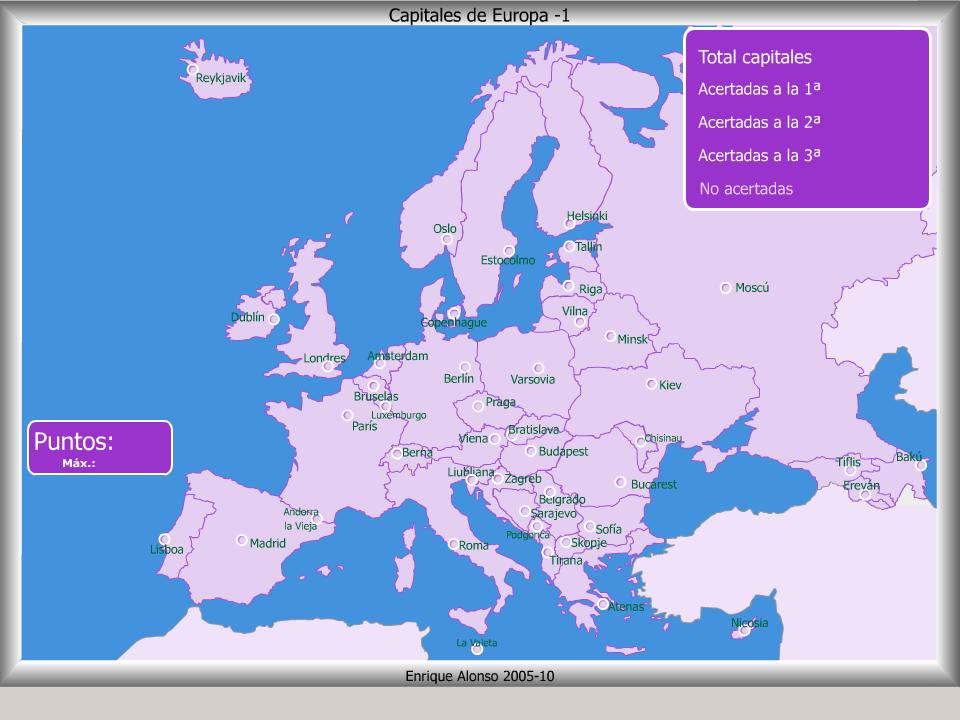 Paises Europa Capitales Mapa