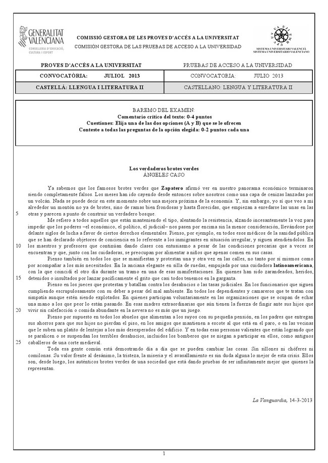 LENGUA DE LA COMUNIDAD VALENCIANA lengua de la comunidad valenciana: