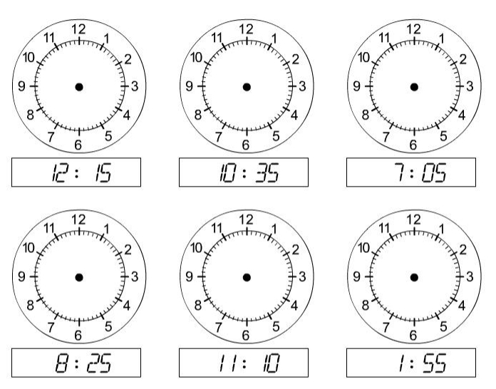 Horas en ingles primaria